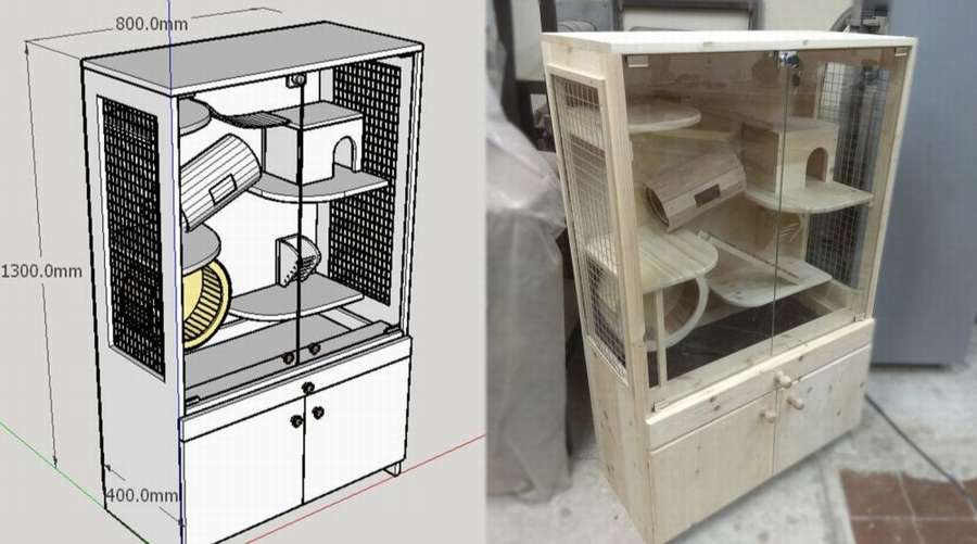 Фото 1 — Строение клетки для шиншиллы: особенности и требования